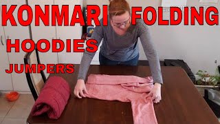 How to konmari fold hoodies  jumpers [upl. by Anuayek]