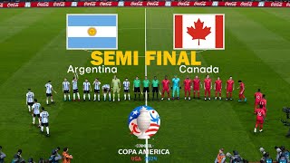 Argentina Vs Canada  Semi Final Copa America 2024  Full Match All Goals  Realistic PES Gameplay [upl. by Anon]