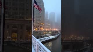 Chicago 🇺🇸❤️❄️ the dream city drive in snowstorm ❄️☁️⛄️🤍 do you love the magic of a snowfall ✨ [upl. by Jose]