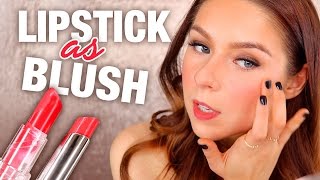 How To Use Lipstick As Cream Blush  BEAUTY 101 [upl. by Nylsirhc]