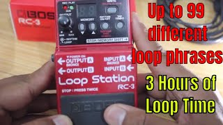 Boss RC3 Loop Station Looper Pedal Unboxing And Review BossRc3 [upl. by Niamrej]