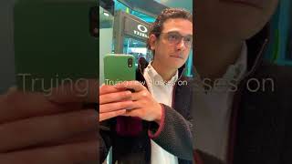 Trying Lindberg glasses on in the City Hall mall Vancouver [upl. by Eelak]