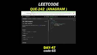 Current Coders 261000  Solving leetcode problem  que242 valid anagram shortvideo leetcode [upl. by Harahs]