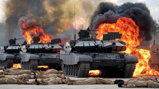 October 20 45 US m1a2 abrams tanks were brutally destroyed by Russian forces [upl. by Alleul705]