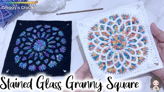 CROCHET “Stained Glass” Granny Square  Tutorial [upl. by Leimad77]