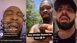 Rappers React To Takeoff Passing On Live Quavo Offset Drake [upl. by Ylrehc404]