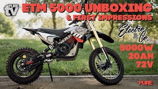 PURE TV ETM 5000 Unboxing amp First Impressions 72v 5000w 20ah BEAST by Electro amp Co Ebike [upl. by Acino]