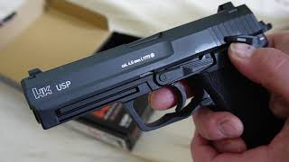 Heckler amp Koch USP CO2 45MM BB Pistol review and chrono testing [upl. by Kolosick]