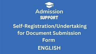 11 Standard Admission Process  SelfRegistrationUndertaking for Document Submission Form  Hindi [upl. by Weathers]