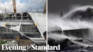 Storm Eunice leaves four dead and a path of destruction as 120mph winds batter UK [upl. by Aicerg]