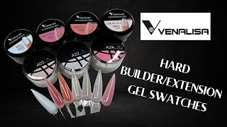 Venalisa Jelly Hard Extension  Builder Gel Swatches  First Impressions  💅🏽 DIY Nails At Home [upl. by Graniela176]