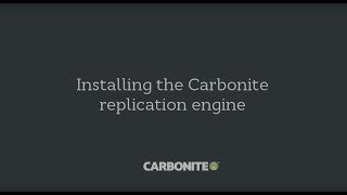 Carbonite Migrate Install console [upl. by Tai]