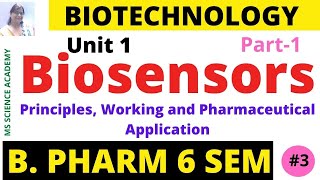 BiosensorsPrincipleWorkingApplication in PharmacyBiotechnologyUnit1B Pharm 6 SemLect3Part1 [upl. by Giffy]