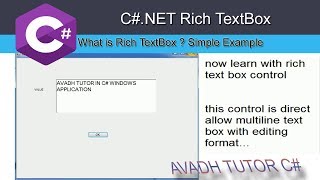 richtextbox in cnet windows application  richtextbox methods  multi line text box c [upl. by Aleekahs]