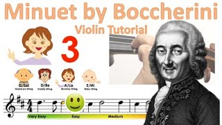 Minuet by LBoccherini  Suzuki Violin book 2  sheet music and easy violin tutorial [upl. by Det]