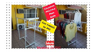 COLGADOR MULTIPLE PARA ROPA CON TUBERIA DE PVC [upl. by Gwendolen640]