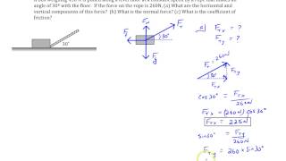 Chapter 4 Example 7 Box pulled on level surface at an angle [upl. by Grissom]