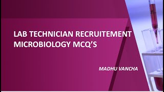 MHSRB TELANGANA LAB TECHNICIAN RECRUITMENT MCQS MICROBIOLOGY MCQS [upl. by Wheelwright436]