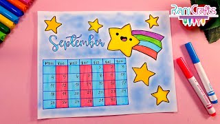 DIY  SEPTEMBER Calendar  Bullet journal decoration organization ideas [upl. by Oelc]