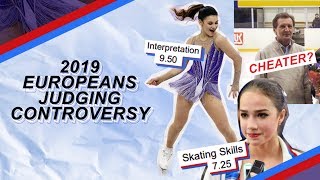 2019 EUROPEANS JUDGING CONTROVERSY  Alina Zagitova Алина Загитова Sofia Samudurova [upl. by Scarito535]