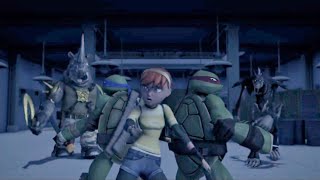 TMNT Foot Beats up Leo Raph and April [upl. by Garlinda]