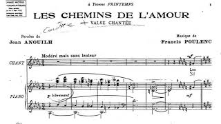 F POULENC quotLes chemins de lamourquot FP 106Ia for piano [upl. by Alyce]