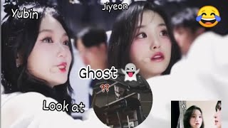 Jiyeon was surprised to see ghost 👻😂😂 but it not ghost💀😂 she really hate movie ghost 😭triples [upl. by Bentley]