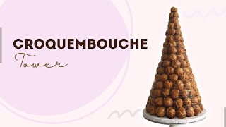 How to Make a Profiterole Tower  Croquembouche  French Wedding Cake [upl. by Brosine]