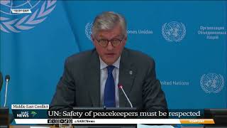 Middle East Conflict  Safety of peacekeepers in Lebanon must be respected UN [upl. by Nairred]