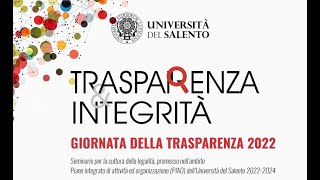 Giornata della trasparenza 2022 Unisalento [upl. by Shank]