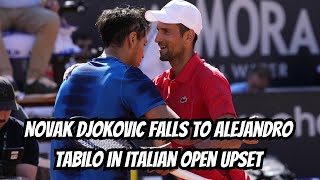 Novak Djokovic falls to Alejandro Tabilo in Italian Open upset [upl. by Aelam]