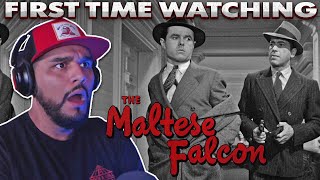 The Maltese Falcon 1941 FIRST TIME WATCHING MOVIE REACTION Humphrey Bogart Crime Film Noir [upl. by Ybsorc173]