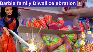 Barbie Drama Episode 68  Barbie family Diwali celebration  Barbie tiny food Diwali celebration 🎉 [upl. by Alimac]