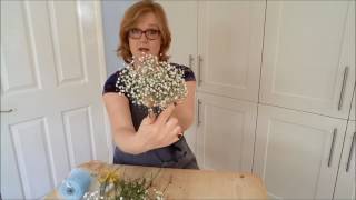 DIY babys breath bouquet  flower arranging tutorial [upl. by Nyltac]