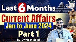 Last 6 months Current Affairs Jan to June 2024 Part 1 By Dr Vipan Goyal Study IQ [upl. by Dyob76]