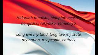 Indonesian National Anthem  quotIndonesia Rayaquot IDEN [upl. by Adnorehs]