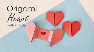 Origami Heart with Message  Origami Hearts  Paper Heart  Valentine Craft Ideas [upl. by Nivla]