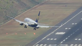 WOW RYANAIR Crosswind Landing at Madeira [upl. by Ykcor]