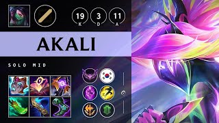 Akali Mid vs Renekton Legendary  KR Master Patch 1419 [upl. by Nanreik]