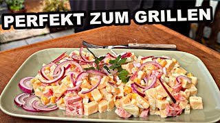 Dieser bunte Käsesalat ist die perfekte Grillbeilage  The BBQ BEAR [upl. by Eustasius375]