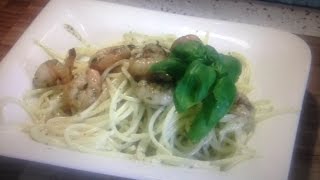 Zitronenspaghetti mit Kräutergarnelen  Rezept [upl. by Fessuoy]