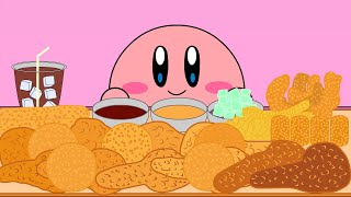 Kirby Animation  Eating Crispy Fried Chicken Asmr Mukbang [upl. by Amarillis]