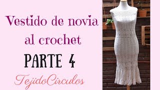 Vestido de novia quotSirenaquot tejido al crochet Parte 4 rosetón Tejidos Circulos [upl. by Conlee]