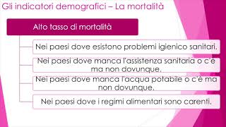 Geografia  Gli indicatori demografici  La natalità la mortalità la mortalità infantile 2 [upl. by Jermain]