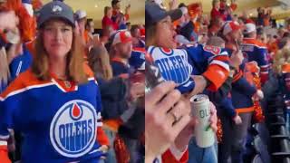 oilers girl video  oilers fan flash  Oilers Fan Flashes Crowd  oilers fan flash videooilers girl [upl. by Pearson]