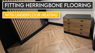 How to Fit Laminate Herringbone Flooring amp Under Floor Heating [upl. by Assilen505]