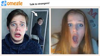 My reflection is moving BY SELF  OMEGLE PRANK [upl. by Dirk111]