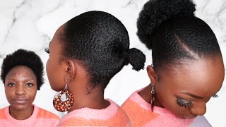 STYLING SHORT NATURAL HAIR WITH ECO STYLER GEL  Sleek down 4c natural hair [upl. by Oj]