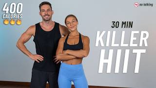 30 MIN KILLER HIIT Workout  Full Body Cardio No Equipment No Repeats [upl. by Burtis]