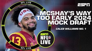 Caleb Williams sits at No 1️⃣ on Todd McShays Way Too Early 2024 Mock Draft 👀  NFL Live [upl. by Ahseket]